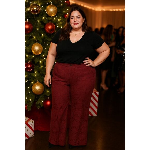 Torrid Embossed Plus Size Jeans Burgundy Size 22W - Picture 1 of 10